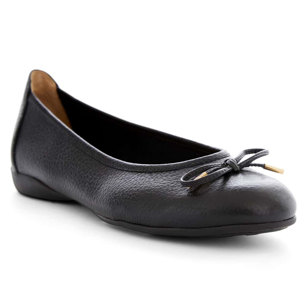 Azaria Ballet Flat in Black Leather