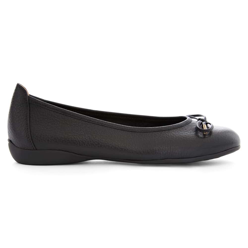 Azaria Ballet Flat in Black Leather