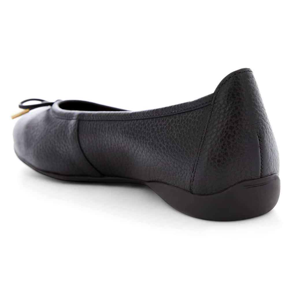 Azaria Ballet Flat in Black Leather