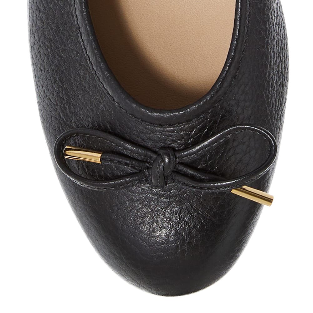 Azaria Ballet Flat in Black Leather