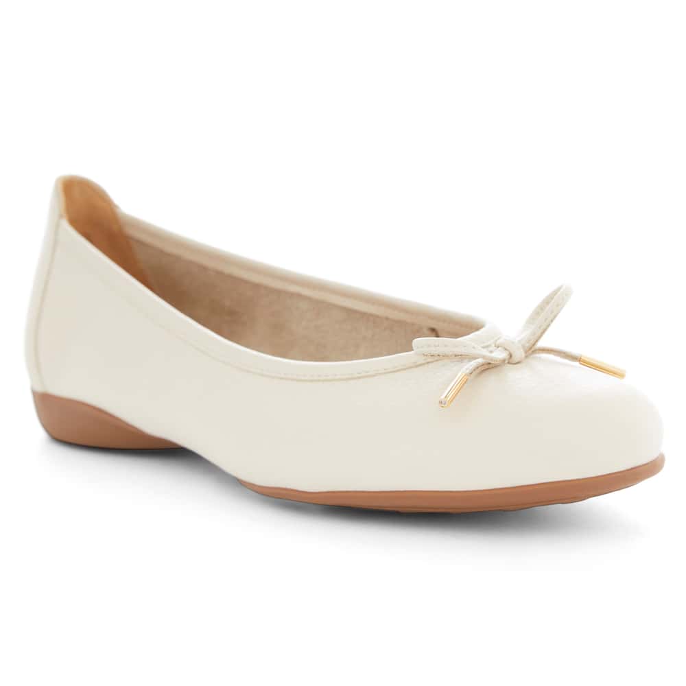 Azaria Ballet Flat in Bone Leather