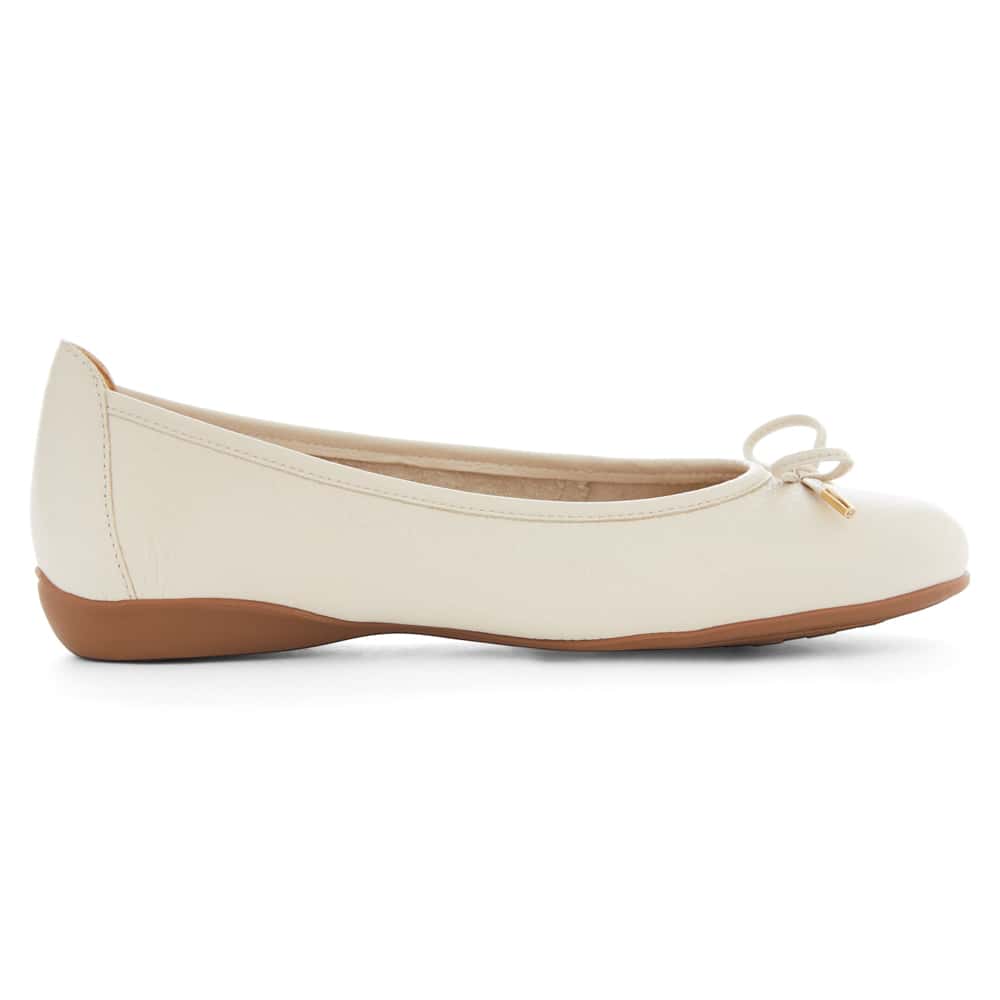 Azaria Ballet Flat in Bone Leather