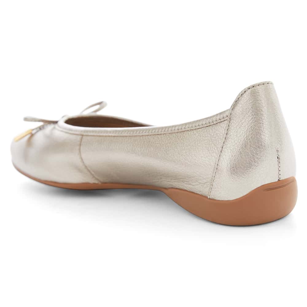 Azaria Ballet Flat in Pewter Leather
