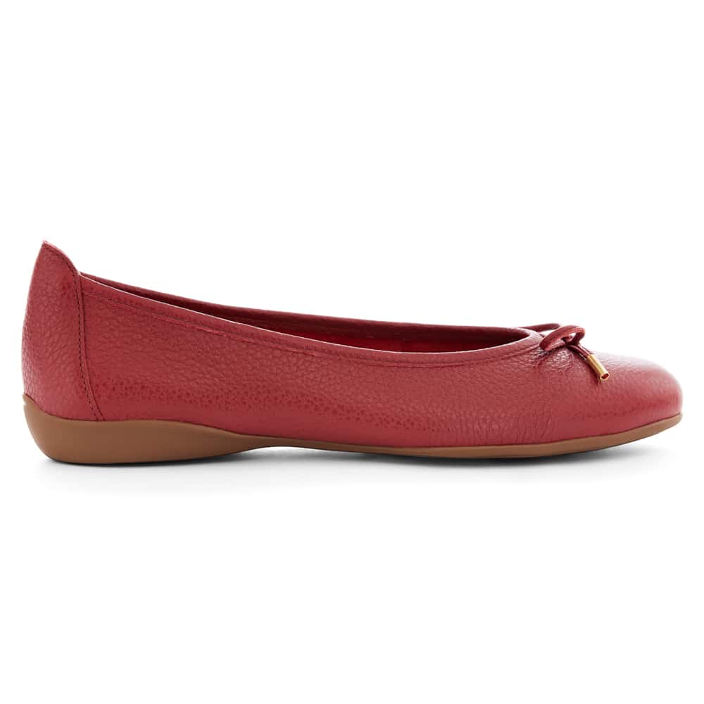 Azaria Ballet Flat in Red Leather
