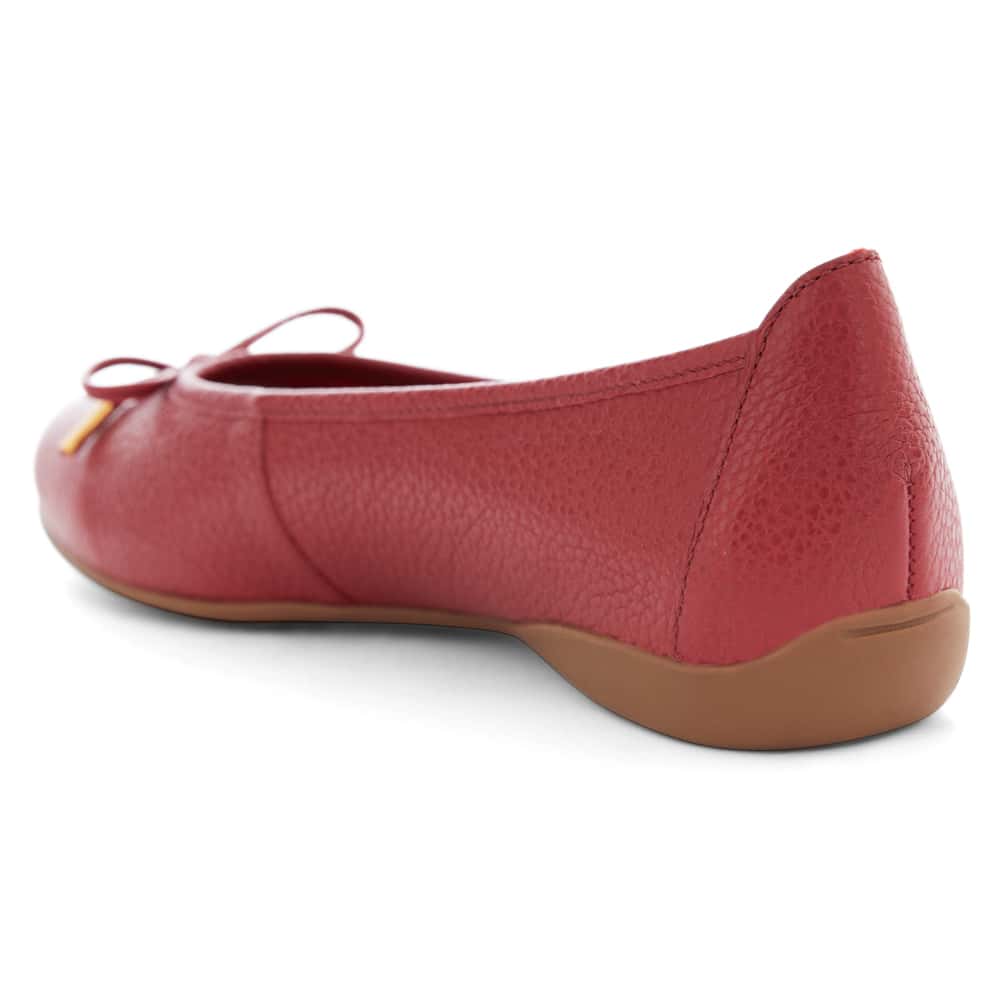Azaria Ballet Flat in Red Leather