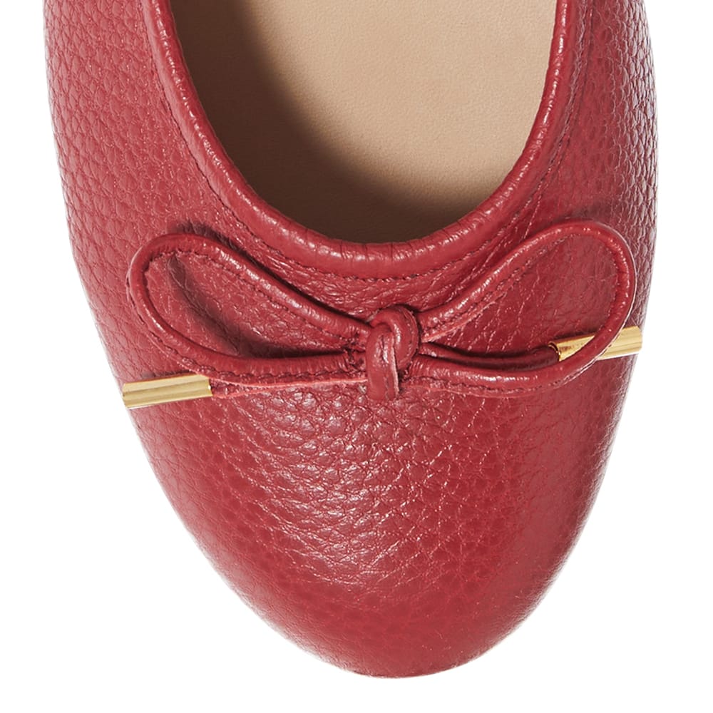 Azaria Ballet Flat in Red Leather