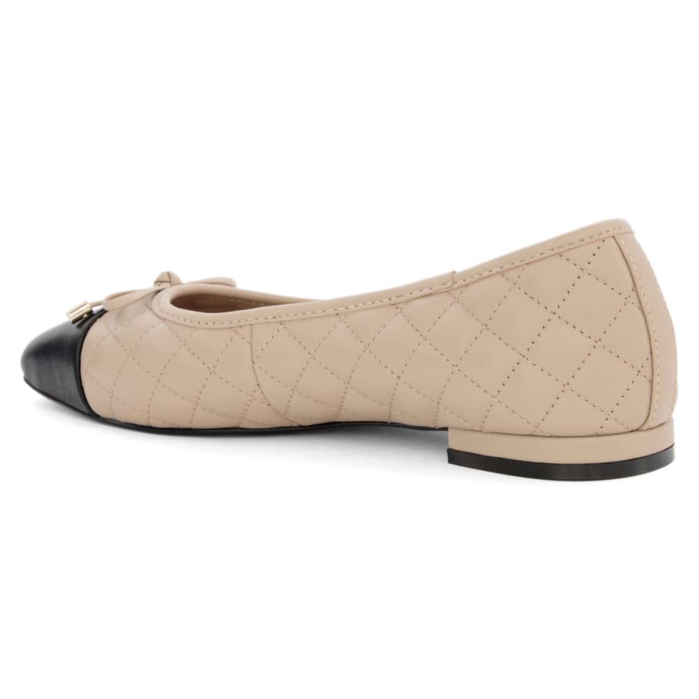 Belgium Ballet Flat in Black And Nude Leather