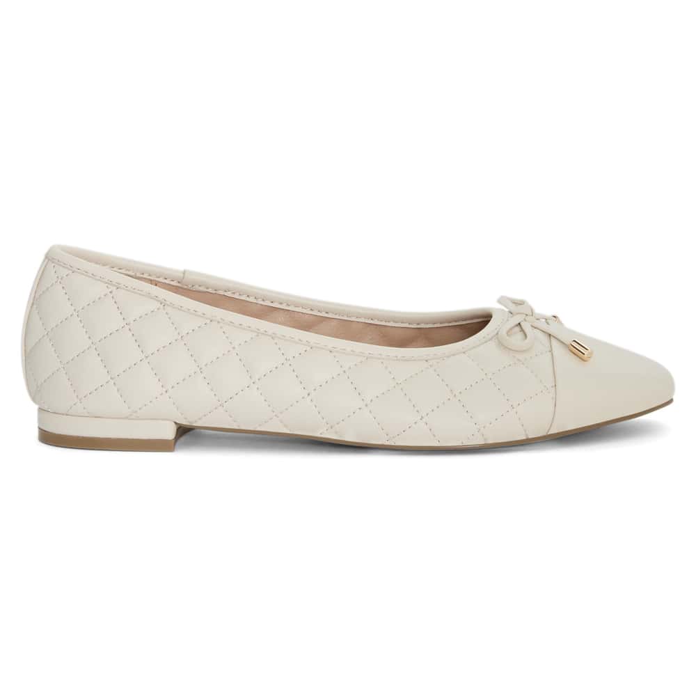 Belgium Ballet Flat in Ivory Leather