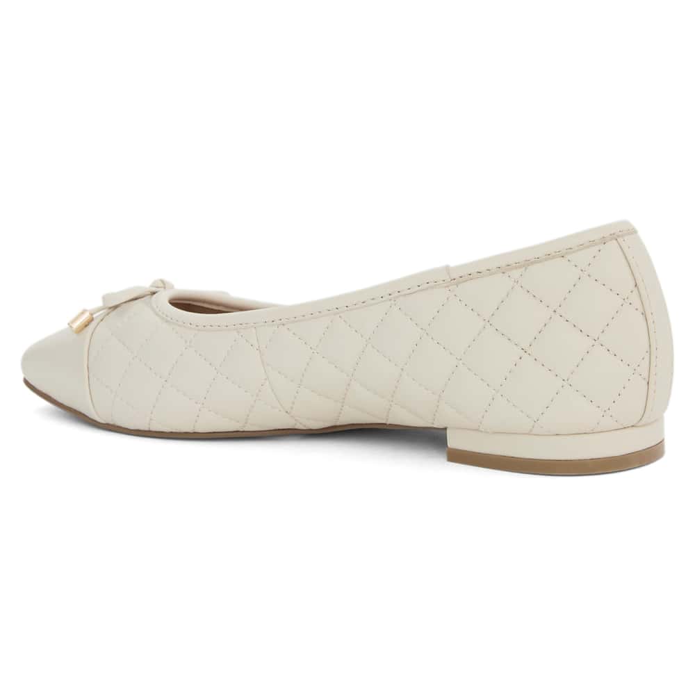 Belgium Ballet Flat in Ivory Leather
