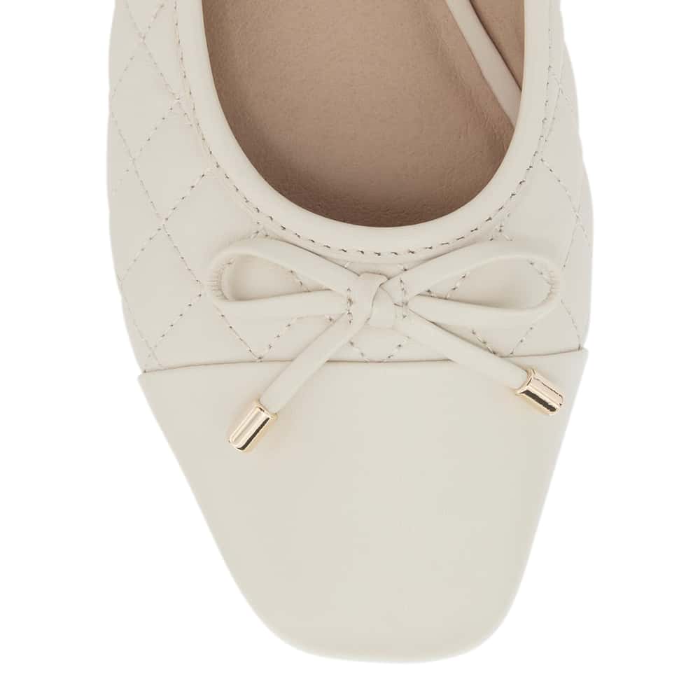 Belgium Ballet Flat in Ivory Leather