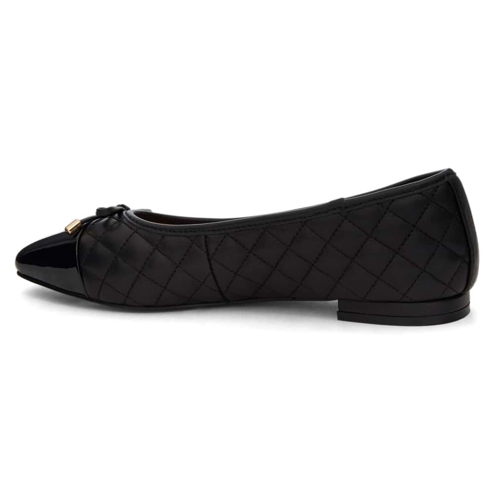 Belgium Ballet Flat in Black Leather