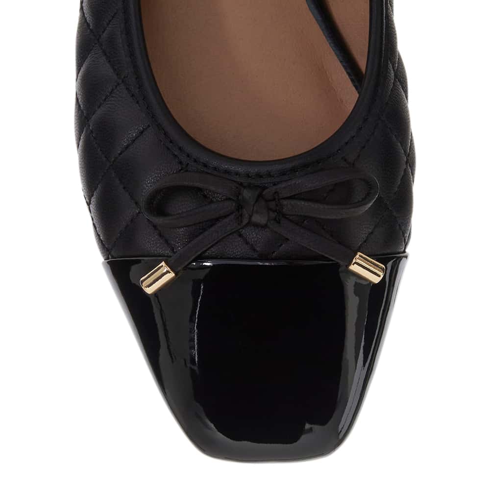 Belgium Ballet Flat in Black Leather