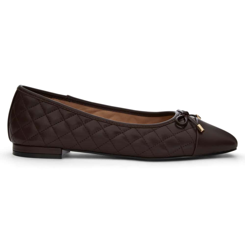 Belgium Ballet Flat in Chocolate  Leather