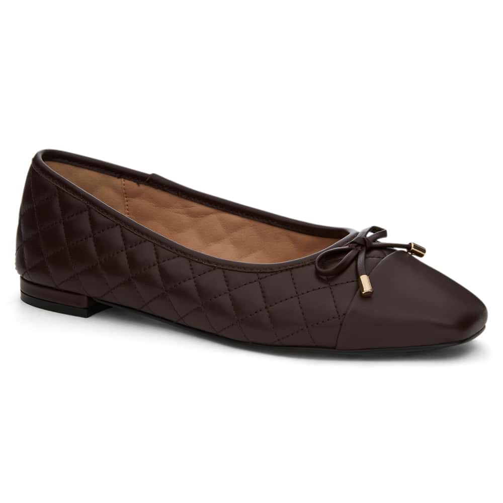 Belgium Ballet Flat in Chocolate  Leather