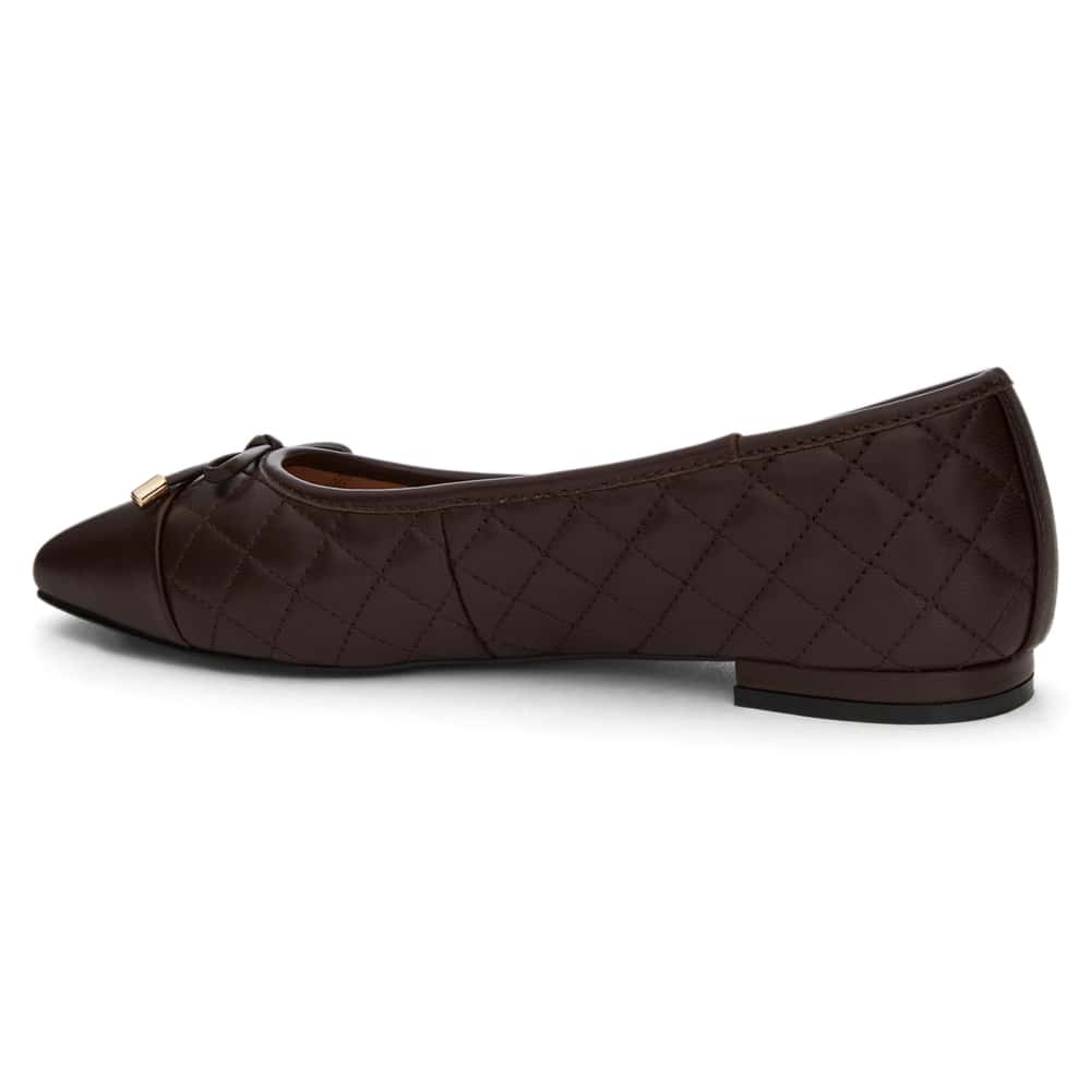 Belgium Ballet Flat in Chocolate  Leather