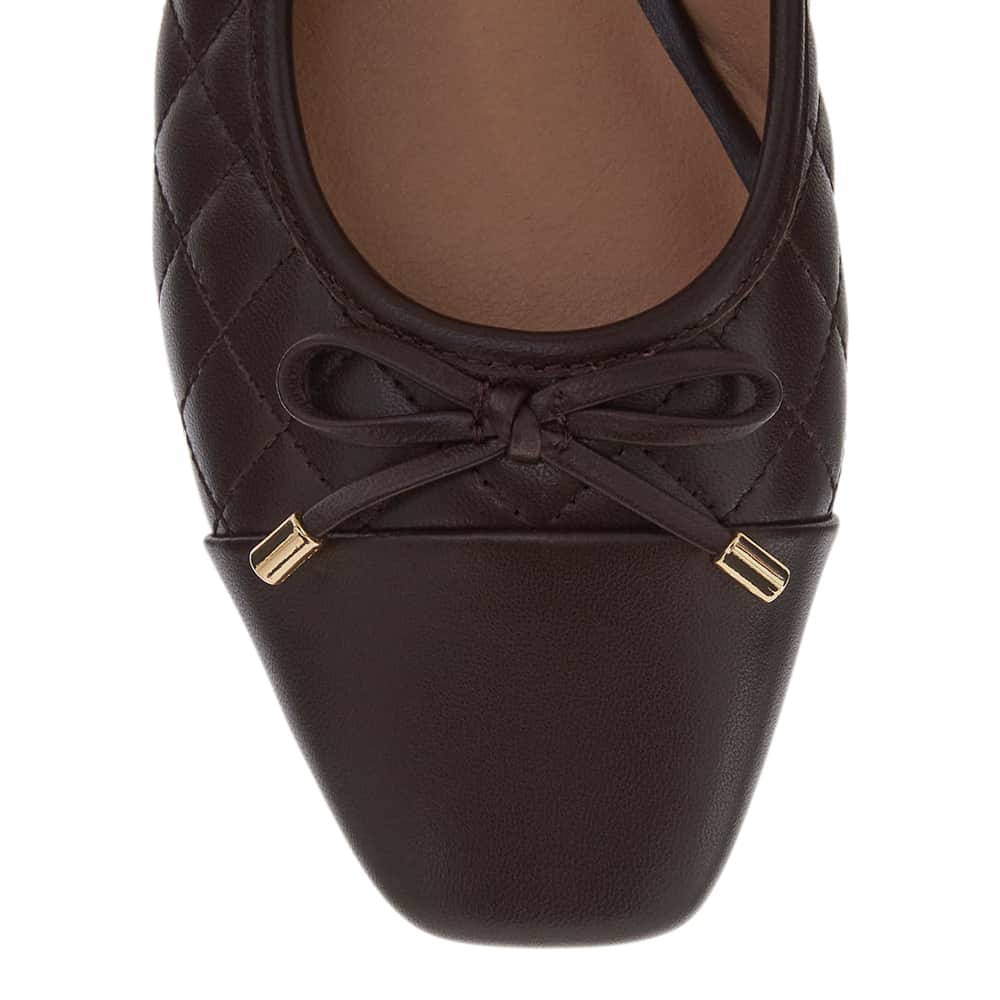 Belgium Ballet Flat in Chocolate  Leather