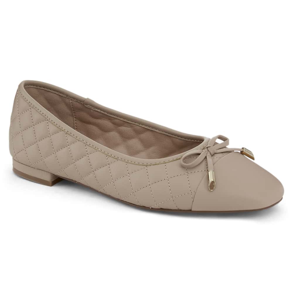 Belgium Ballet Flat in Nude Leather