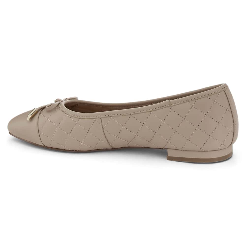 Belgium Ballet Flat in Nude Leather
