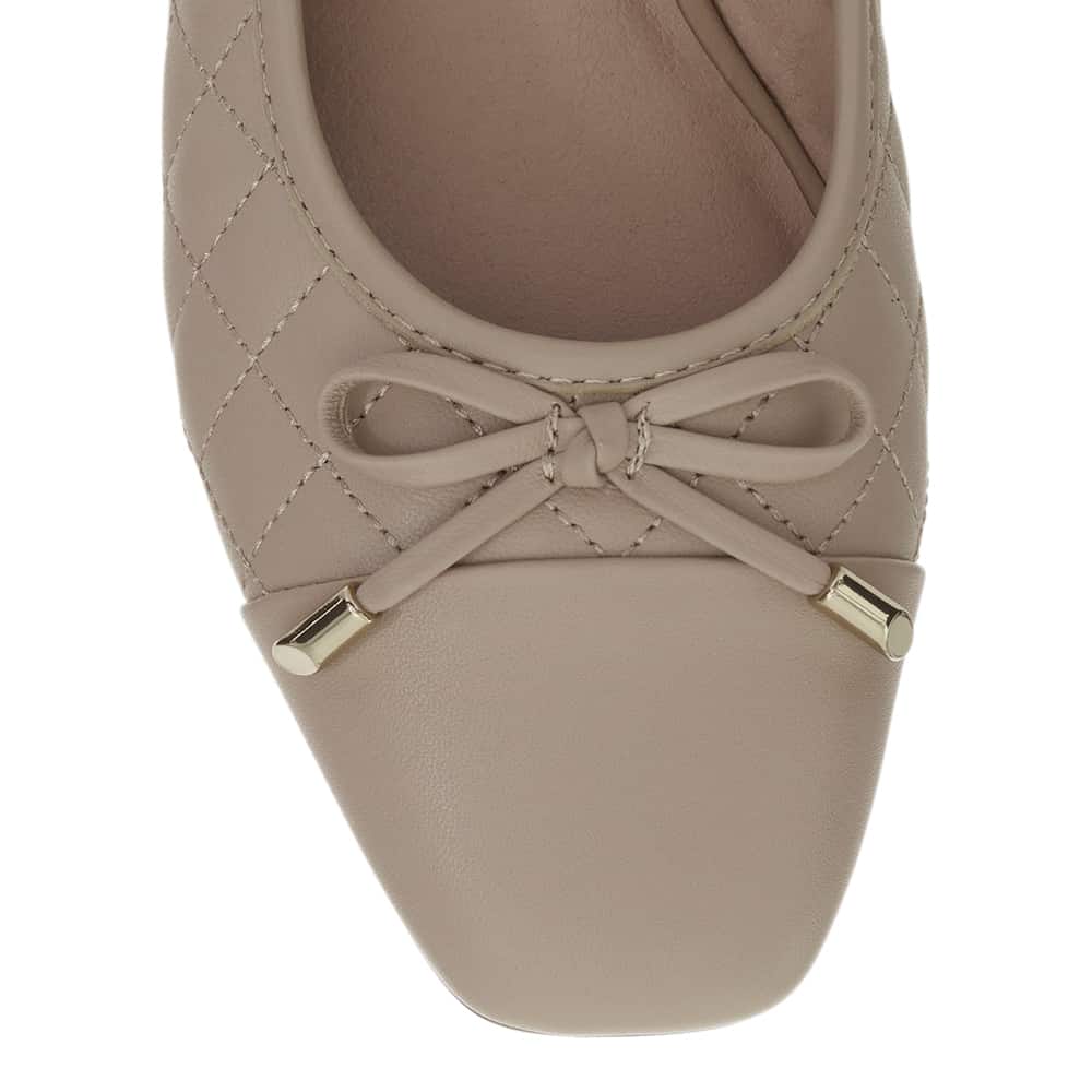 Belgium Ballet Flat in Nude Leather
