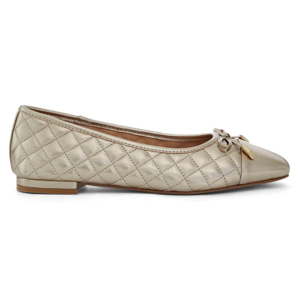 Belgium Ballet Flat in Soft Gold Leather