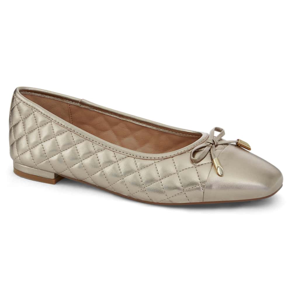 Belgium Ballet Flat in Soft Gold Leather