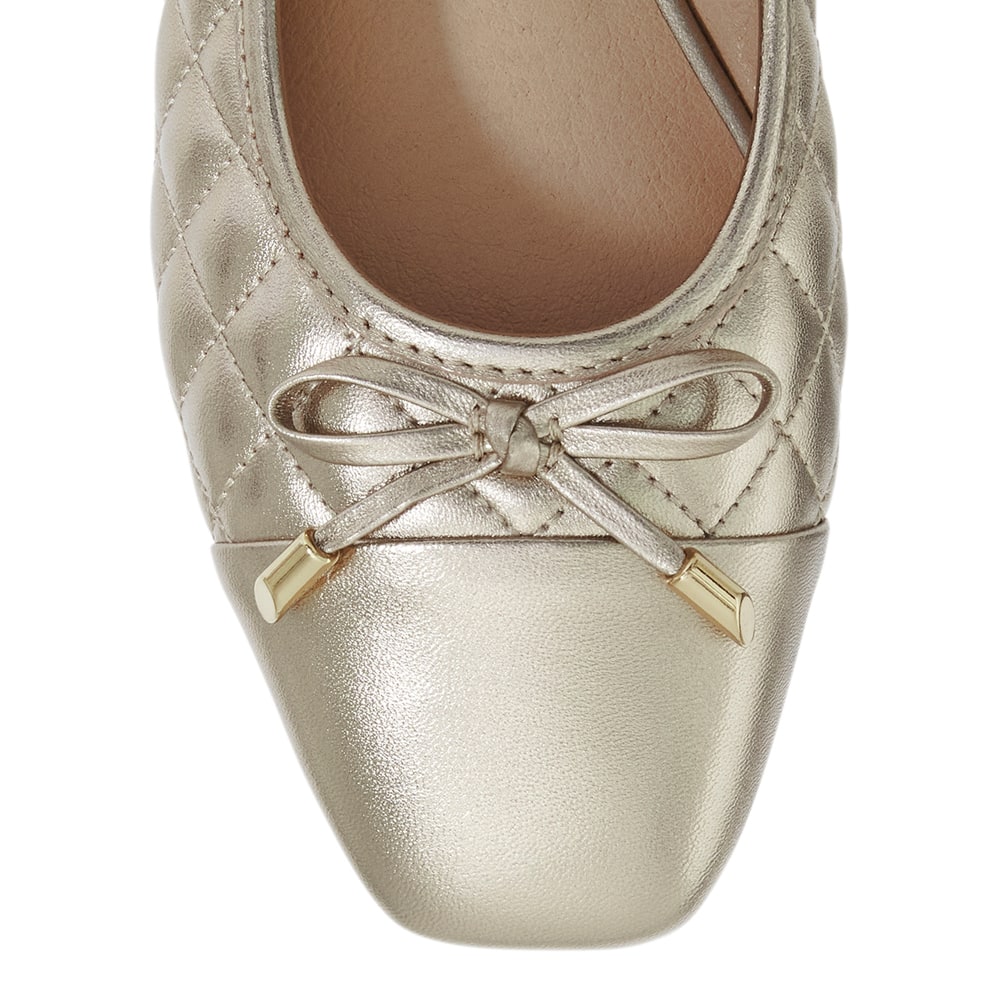 Belgium Ballet Flat in Soft Gold Leather