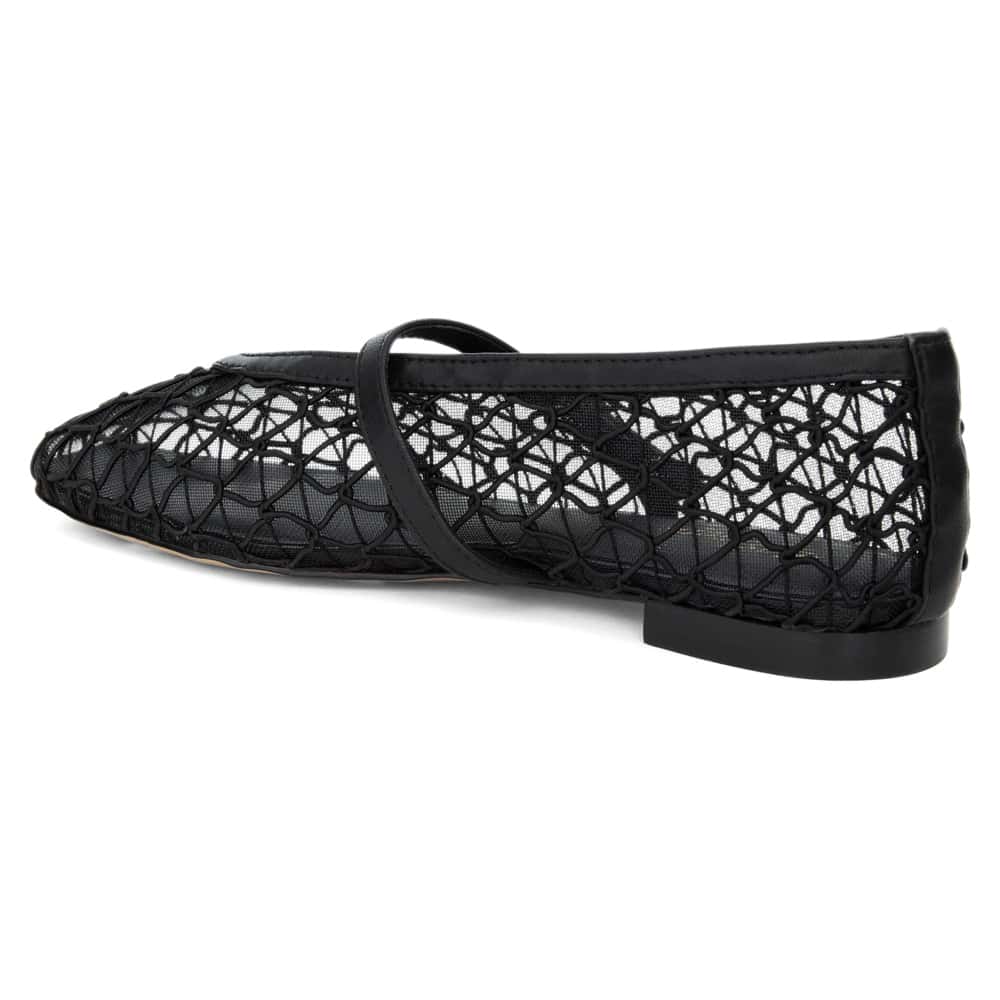Berlin Ballet Flat in Black Mesh