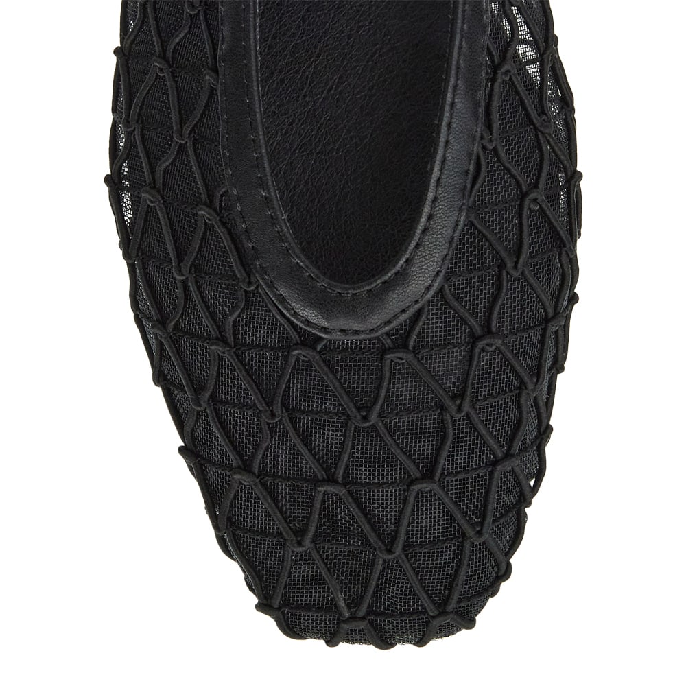 Berlin Ballet Flat in Black Mesh