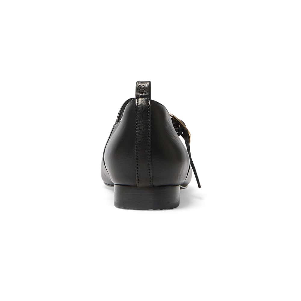 Bonnie Flat in Black Leather