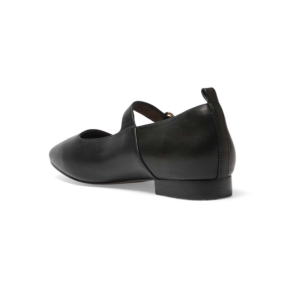 Bonnie Ballet Flat in Black Leather