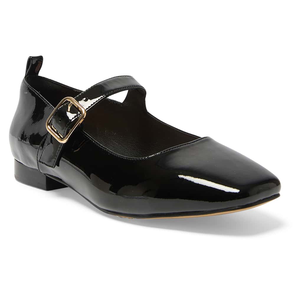 Bonnie Flat in Black Patent