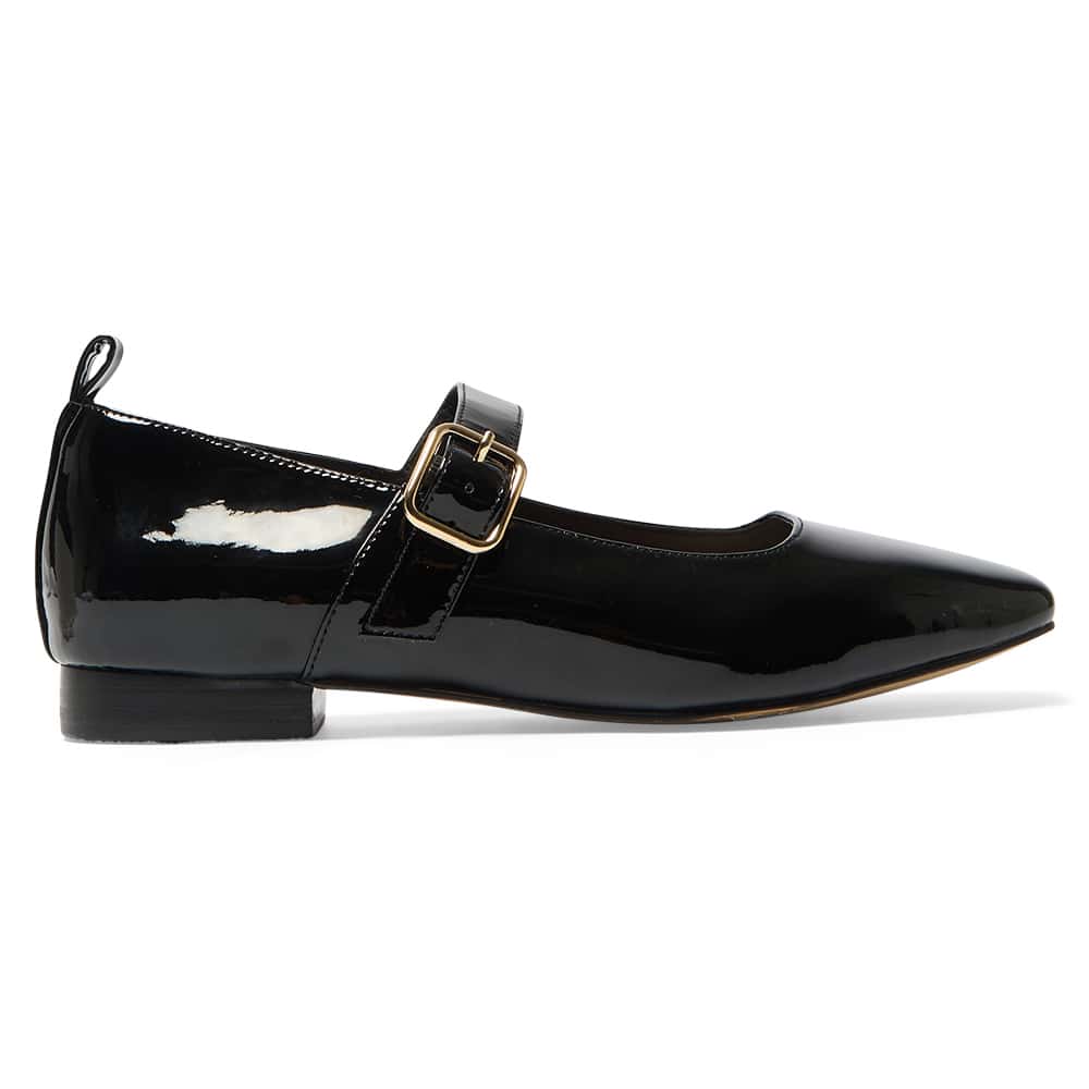 Bonnie Flat in Black Patent