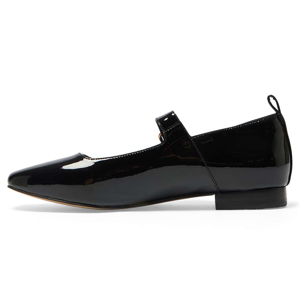 Bonnie Flat in Black Patent