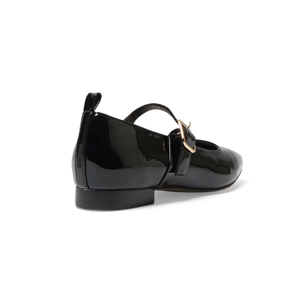 Bonnie Flat in Black Patent
