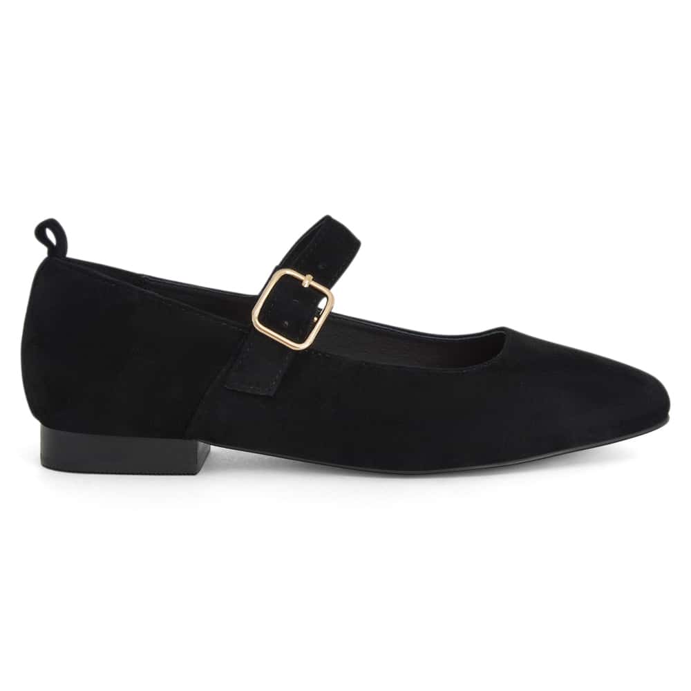 Bonnie Ballet Flat in Black Suede