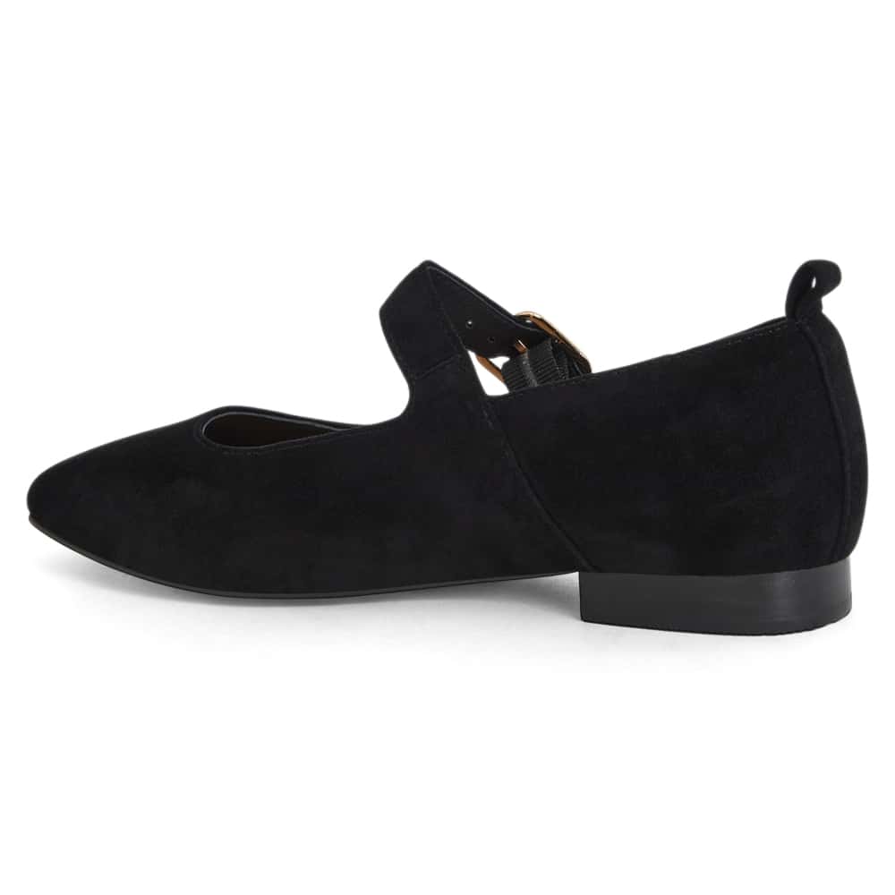 Bonnie Ballet Flat in Black Suede