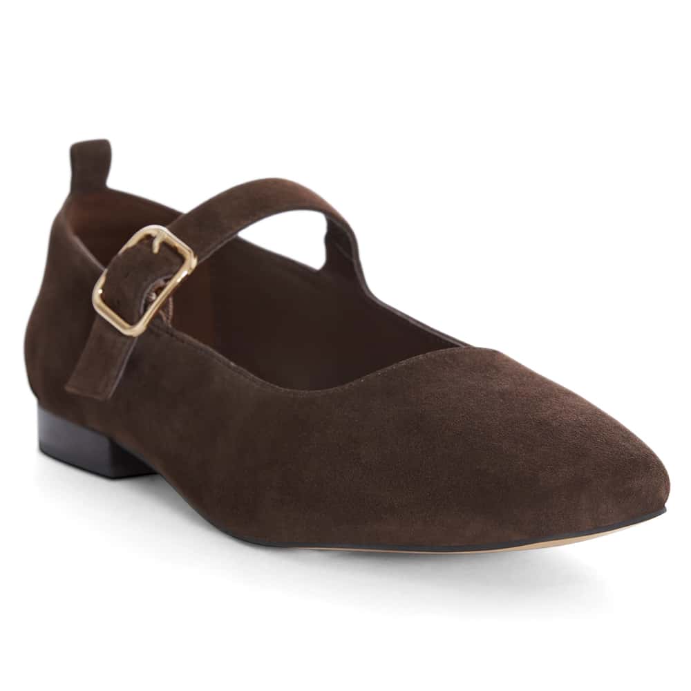 Bonnie Ballet Flat in Chocolate  Suede