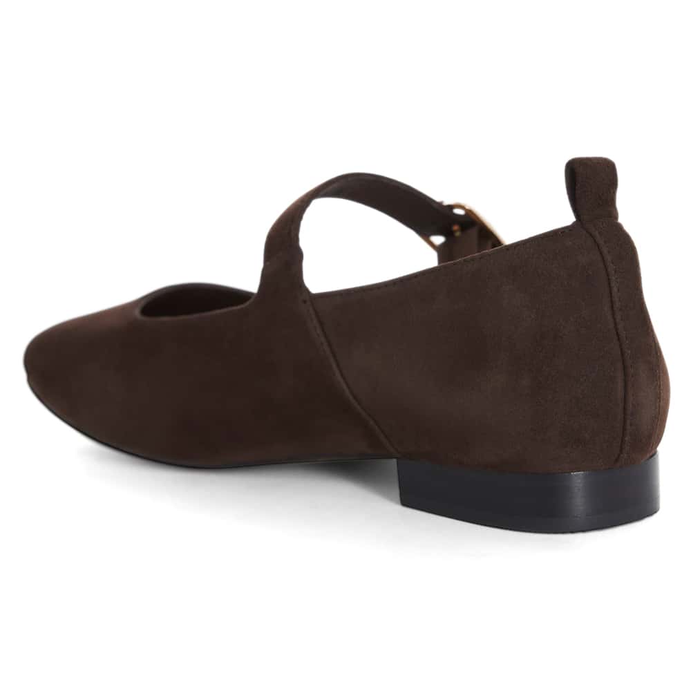 Bonnie Ballet Flat in Chocolate  Suede