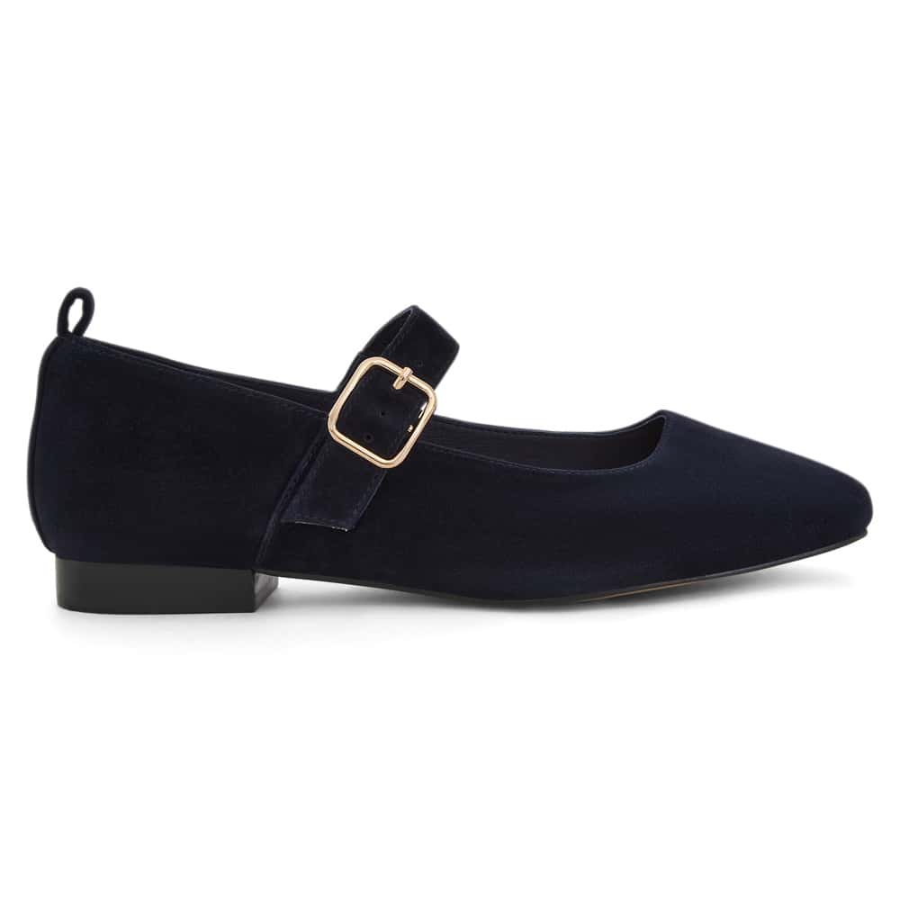 Bonnie Ballet Flat in Navy Suede