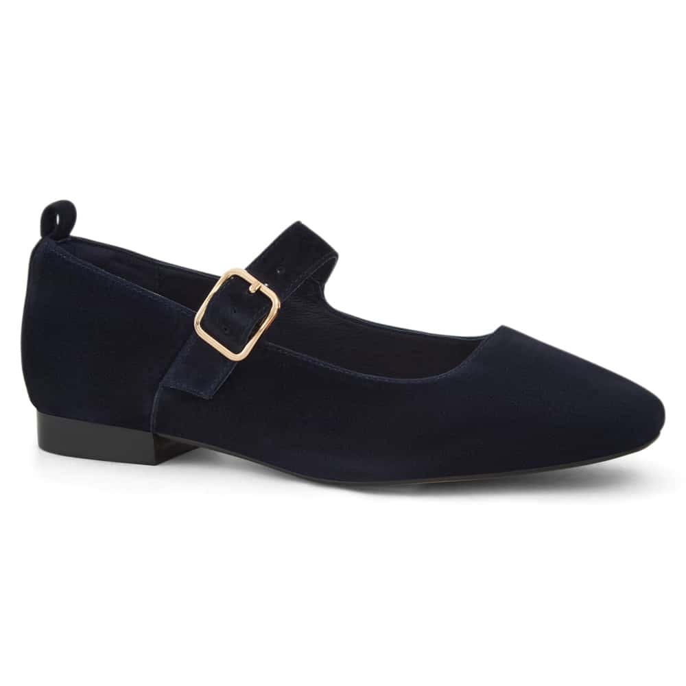 Bonnie Ballet Flat in Navy Suede
