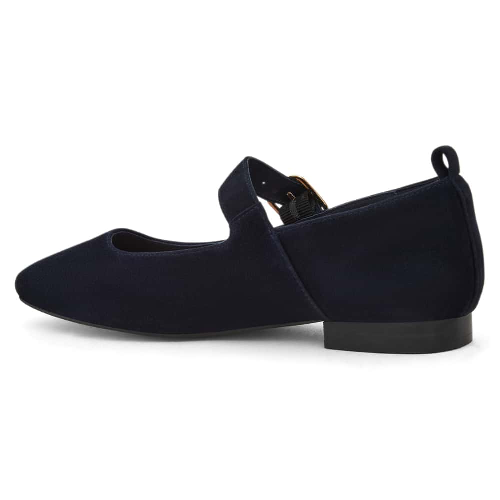 Bonnie Ballet Flat in Navy Suede