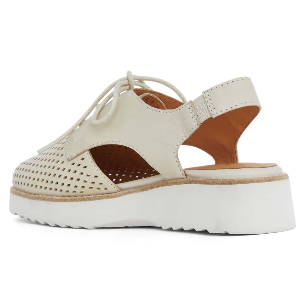 Damaris Flat in Bone Leather