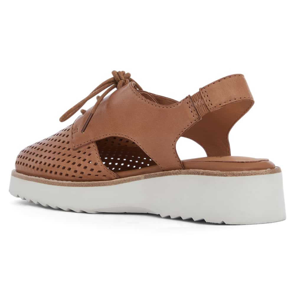 Damaris Flat in Tan Leather