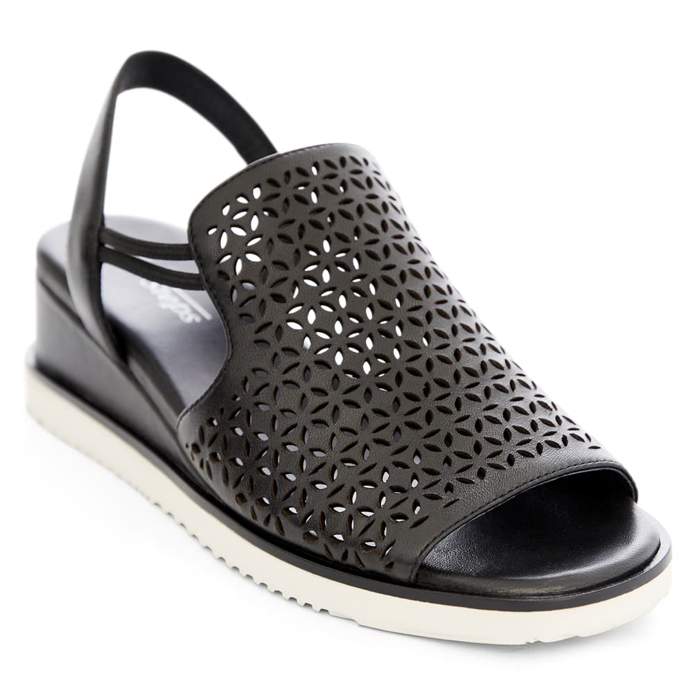Dane Wedge in Black Leather