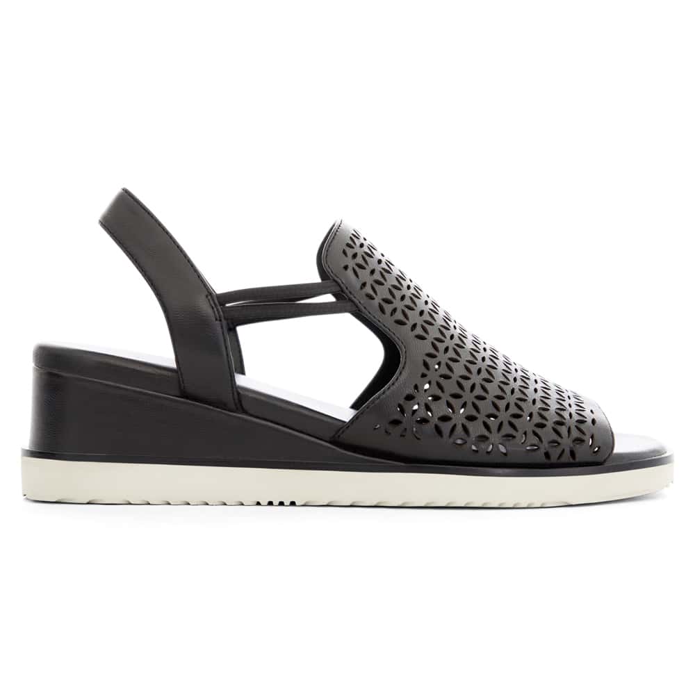 Dane Wedge in Black Leather