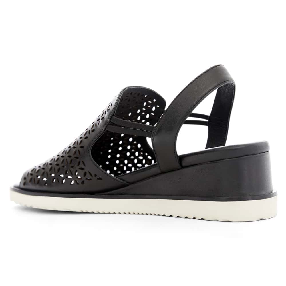 Dane Wedge in Black Leather