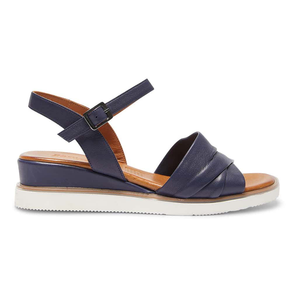 Dawn Heel in Navy Leather