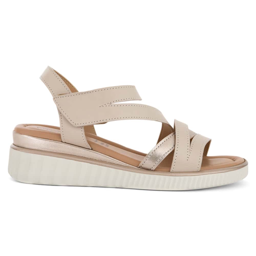 Fawn Wedge in Nude Leather