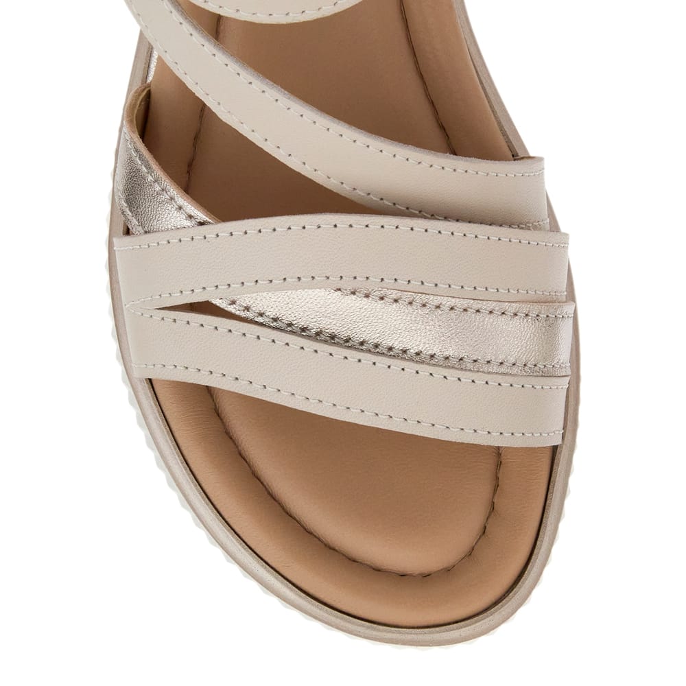 Fawn Wedge in Nude Leather