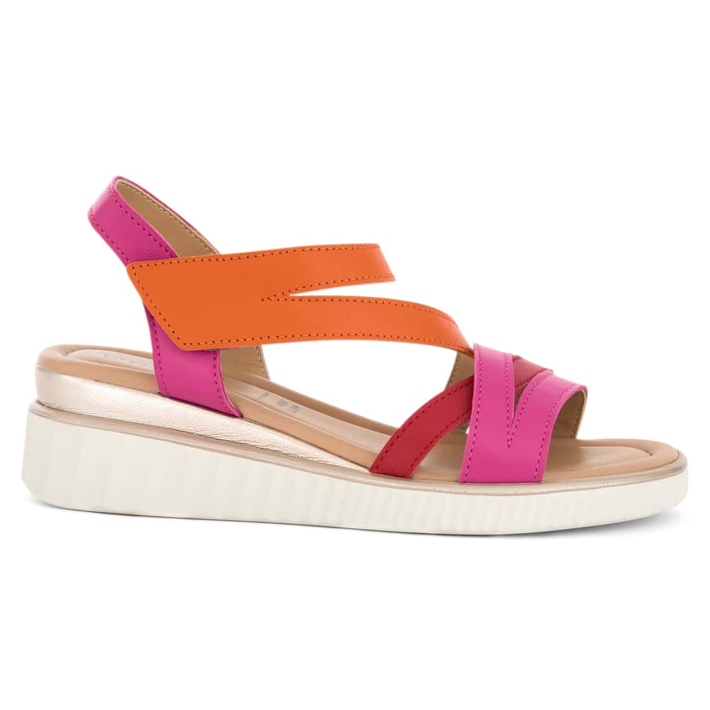 Fawn Wedge in Pink Leather